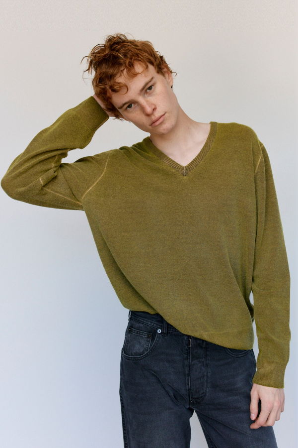 Maison Margiela Virgin Wool V-Neck Sweater