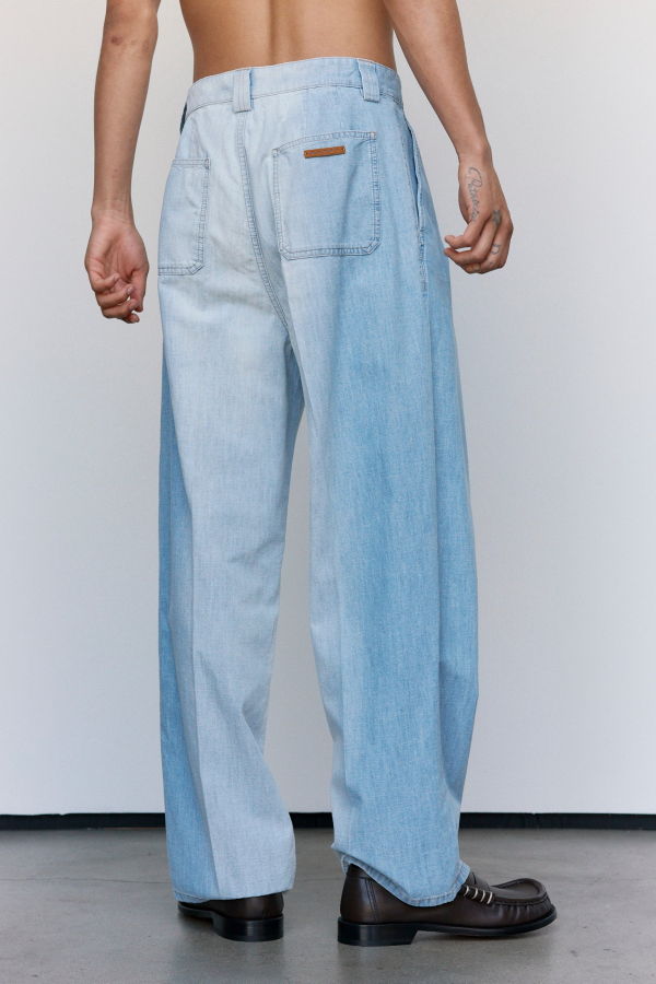 Marni Light Blue Chambray Jeans With Foulard