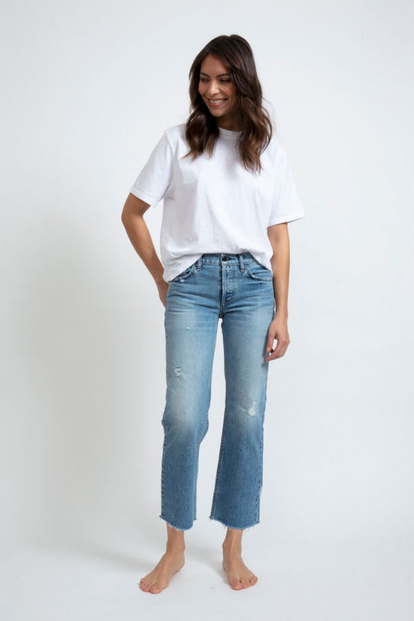 ASKK NY Low Rise Straight Jeans - Blue