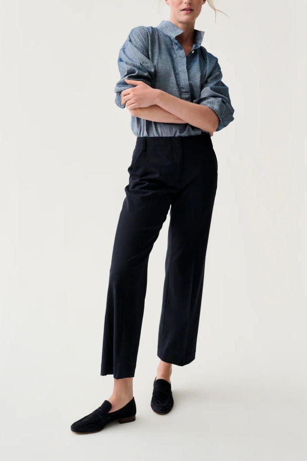 MASHBURN Frankie Cropped Pant - Navy