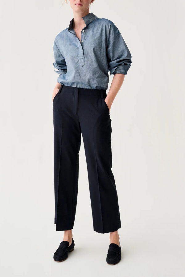 MASHBURN Frankie Cropped Pant - Navy