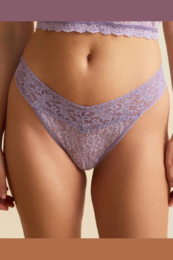 Hanky Panky Original Wrapped Lace Thong - Violet Daze