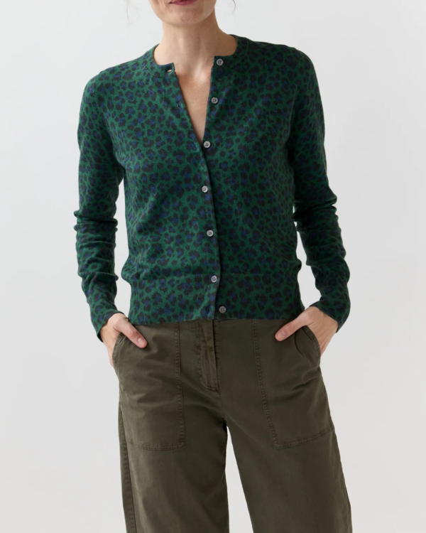 MASHBURN Rosie Cardigan - Green/Blue Leopard MASHBURN Rosie Cardigan - Green/Blue Leopard