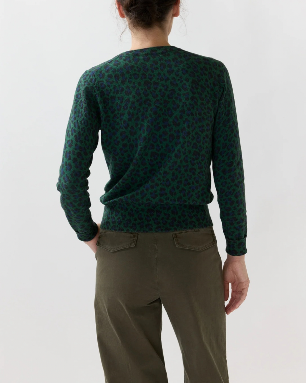 MASHBURN Rosie Cardigan - Green/Blue Leopard - Image 6 of 6