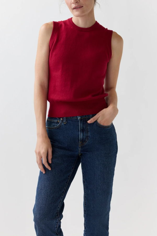 MASHBURN Rosie Shell Top - Deep Red