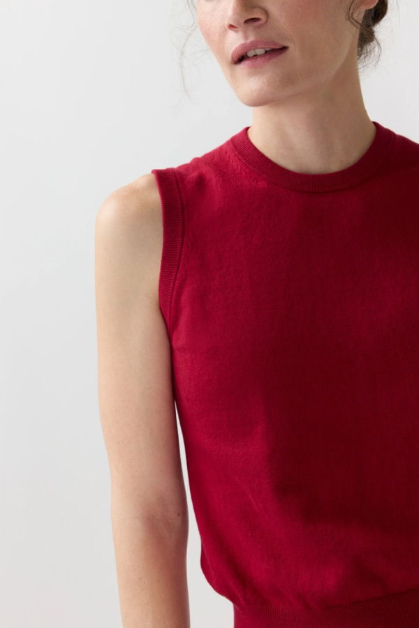 MASHBURN Rosie Shell Top - Deep Red