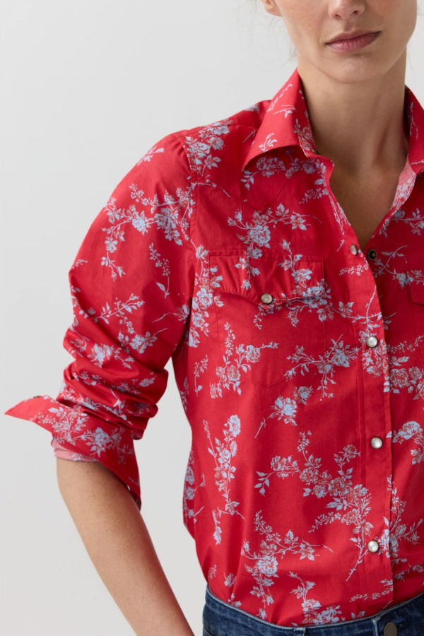 MASHBURN Western Shirt - Red Elizabeth Sketch