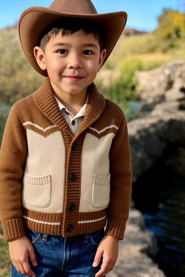 KIDS Me & Henry Yeehaw Cowboy Cardigan