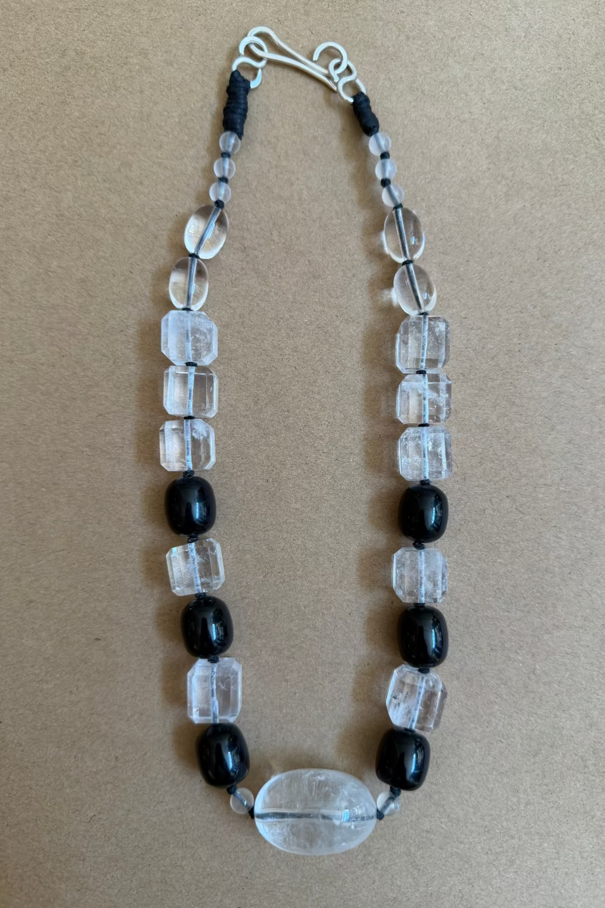 Matthew Swope Rock Crystal & Onyx Necklace - Image 1 of 3