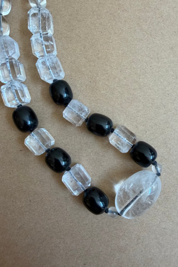 Matthew Swope Rock Crystal & Onyx Necklace