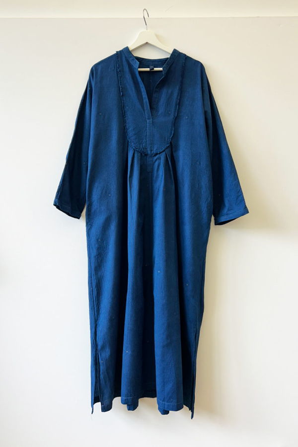 Two Bib Front Caftan - Indigo