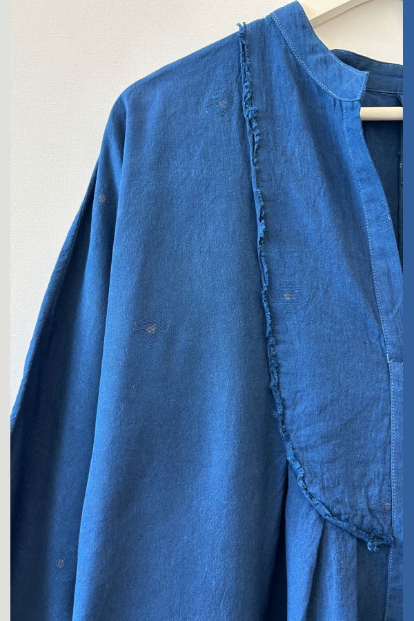 Two Bib Front Caftan - Indigo