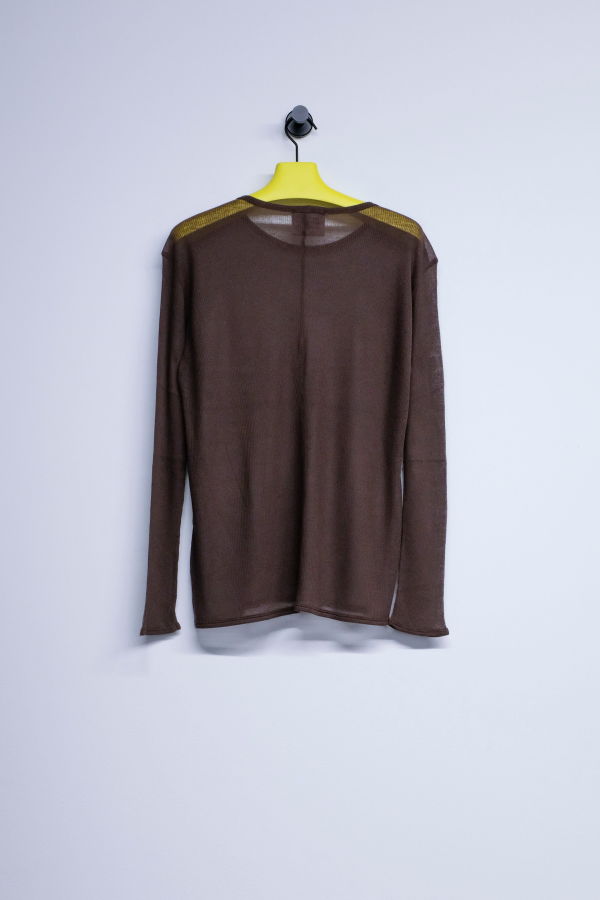 Gabriela Coll Garments No.300 Cashmere & Modal Rib Jersey Top - Brown