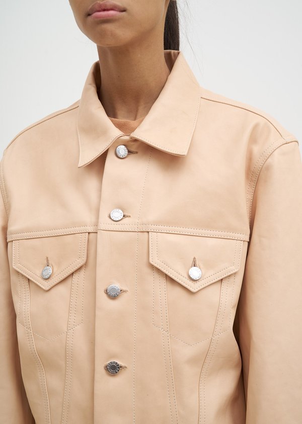 helmut lang leather trucker jacket