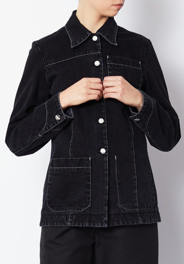 black denim chore coat