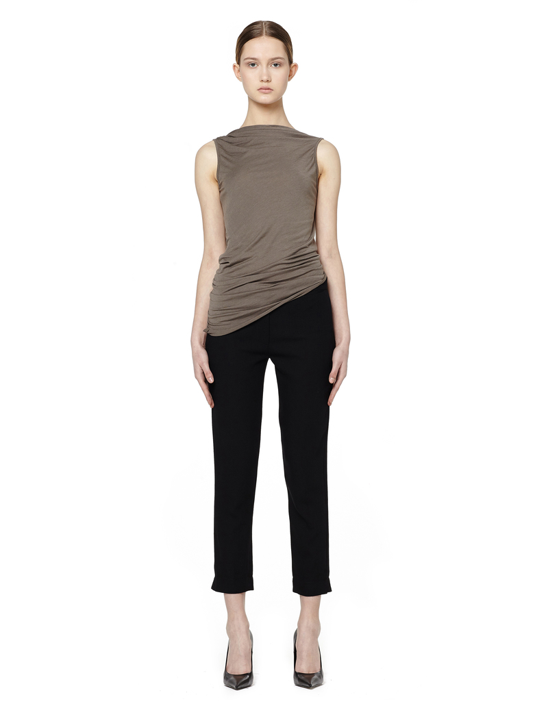 Rick Owens Lilies Open Back Draped Top - Taupe | Garmentory