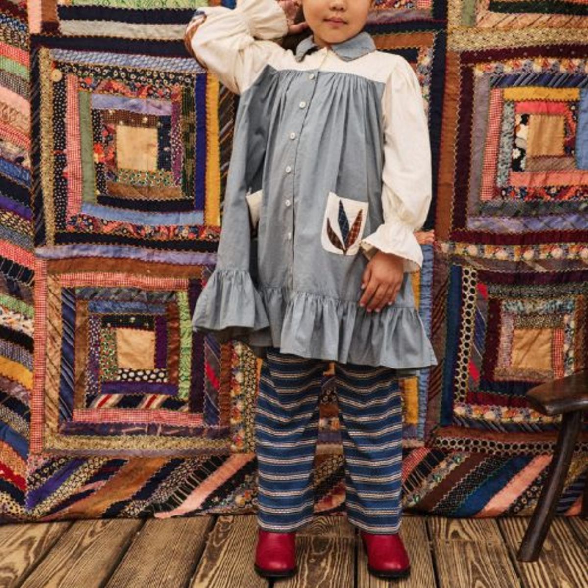 KIDS Misha & Puff Harvest Ingrid Dress - Onsen - Image 2 of 3