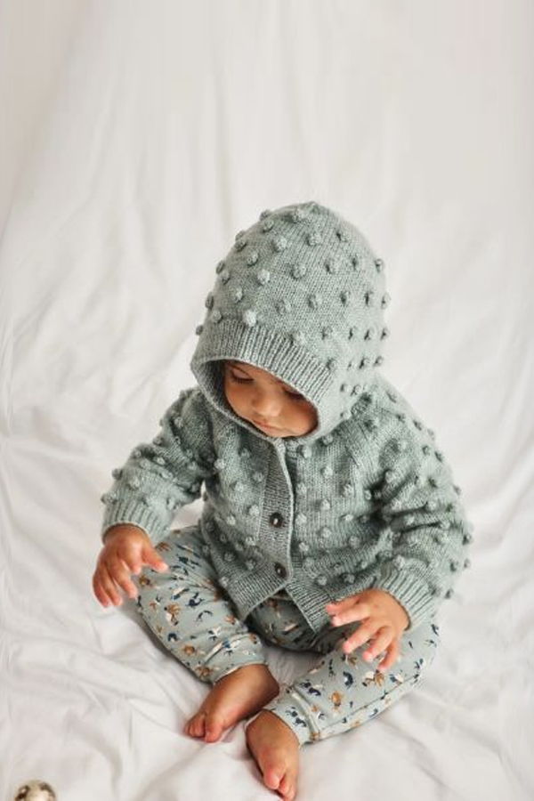 KIDS Misha & Puff Hooded Popcorn Cardigan - Onsen