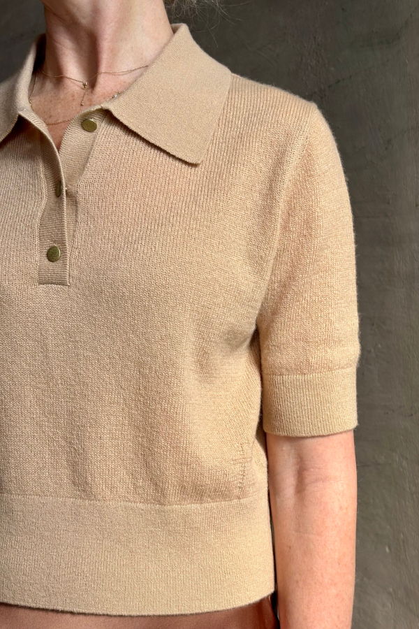 Forte Forte Slim-Fit Polo Sweater - Hazelnut