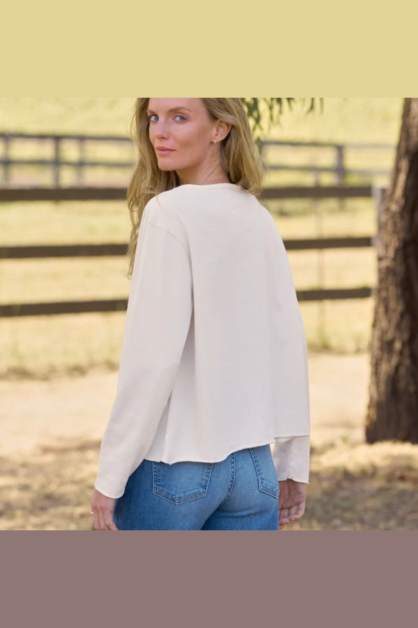 Frank & Eileen Ella Long-Sleeve Boatneck Tee - Vintage White