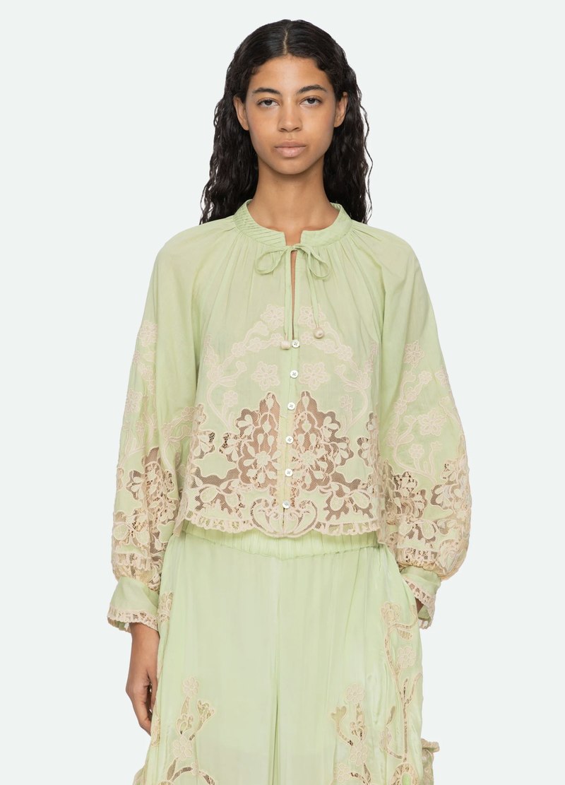 Sea NY Gracelyn Lace Embroidered Top