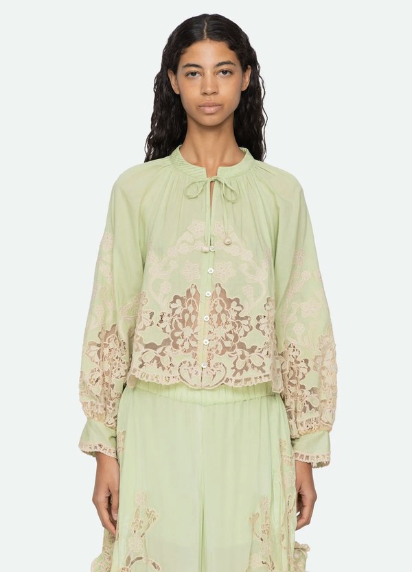 Sea NY Gracelyn Lace Embroidered Top