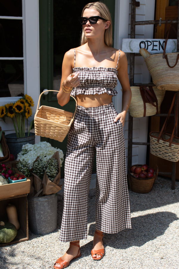 Emerson Fry Pull On Pocket Pant - Cocoa Gingham