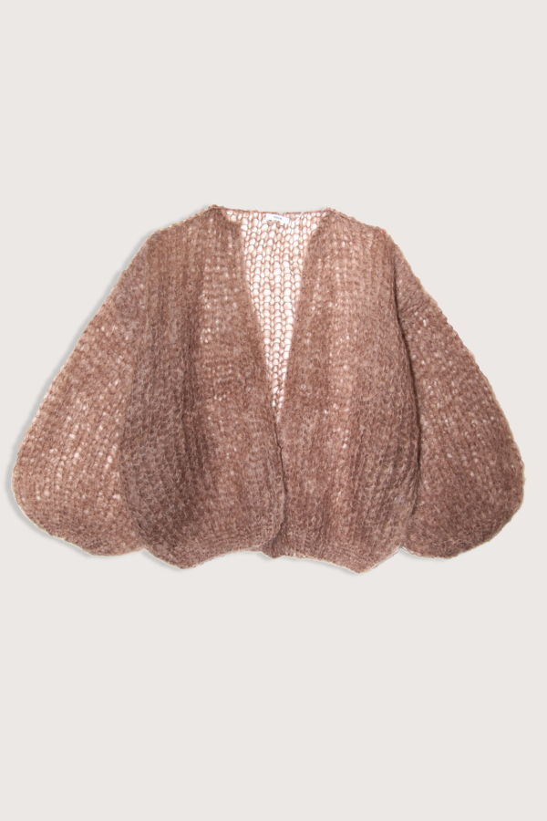 Maiami Light Mohair Bomber Cardigan - Brown