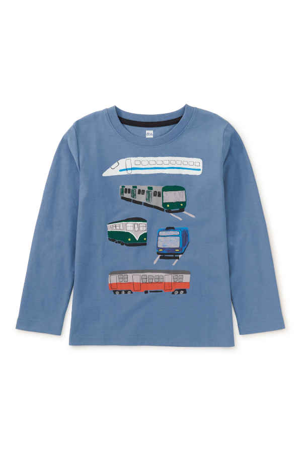 KIDS Tea Collection Long Sleeve Graphic Tee in Trains