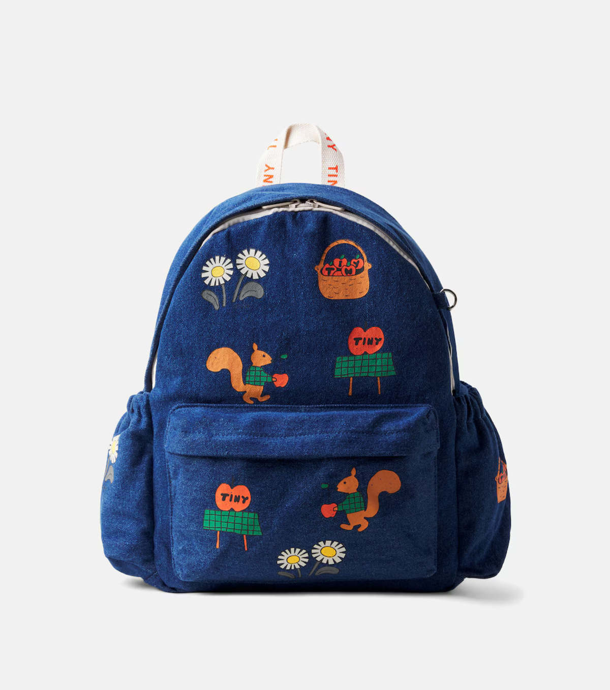 KIDS Tinycottons Tiny Apples Patch Denim Backpack - Image 1 of 3