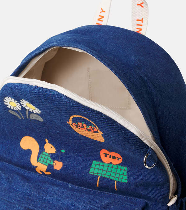 KIDS Tinycottons Tiny Apples Patch Denim Backpack