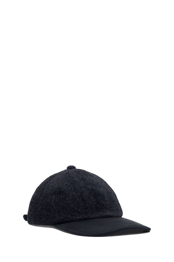 Comme des Garçons Wool Herringbone Suede Mix Baseball Cap - Charcoal / Black