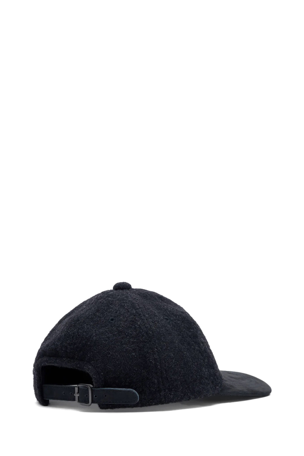 Comme des Garçons Wool Herringbone Suede Mix Baseball Cap - Charcoal / Black