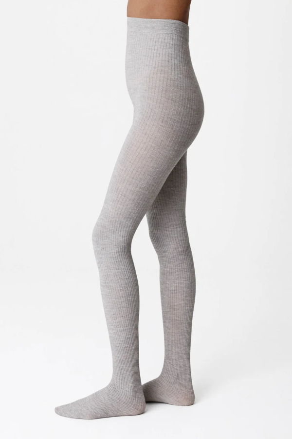 Swedish Stockings Diana Ribbed Wool Tights - Beige
