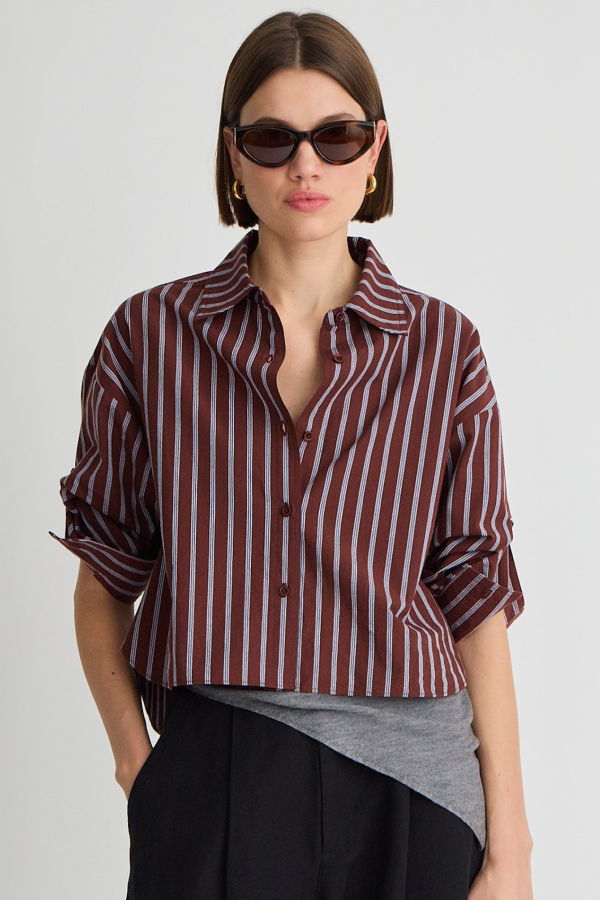 Apiece Apart Cropped Isolde Button Down Shirt