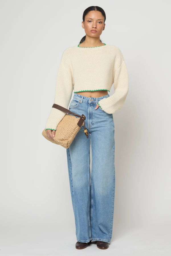 Atelier Delphine Aries Top - Ivory/Green