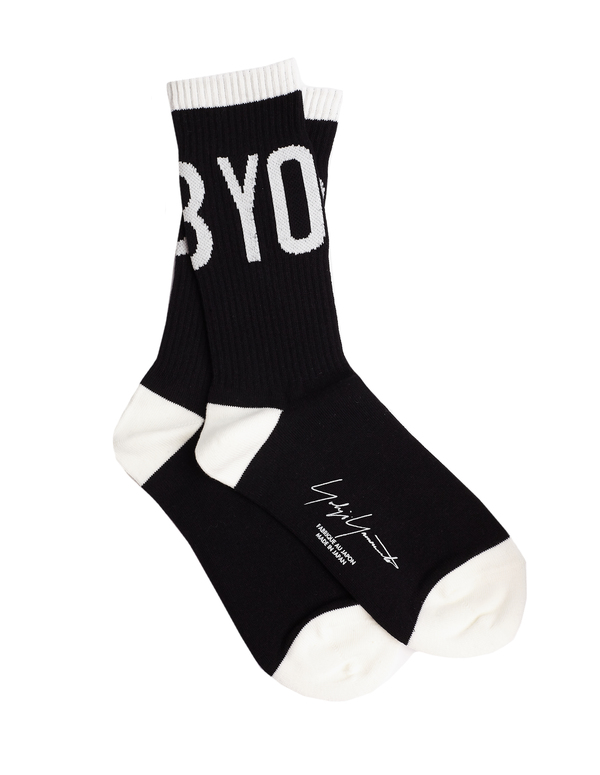 Yohji Yamamoto Logo Socks - Black/White Yohji Yamamoto Logo Socks - Black/White