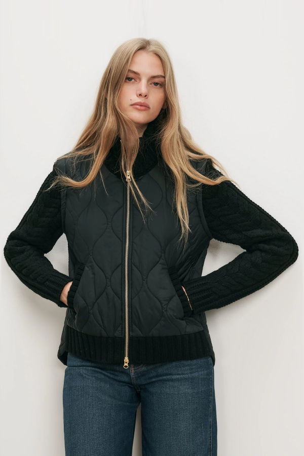 Veronica Beard Patra Mixed Media Jacket - Black