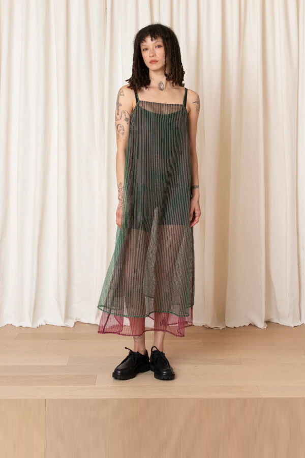 Ali Golden Layered Square Neck Full Dress