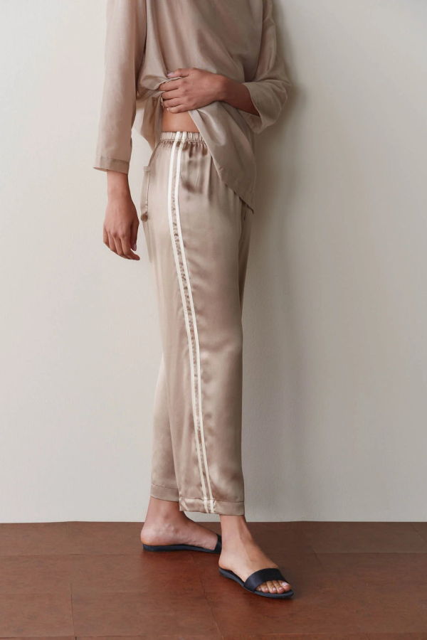 Donni. The Silk Stripe Crop Pant