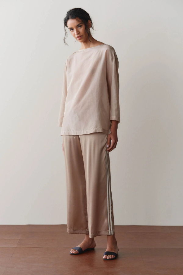 Donni. The Silk Stripe Crop Pant