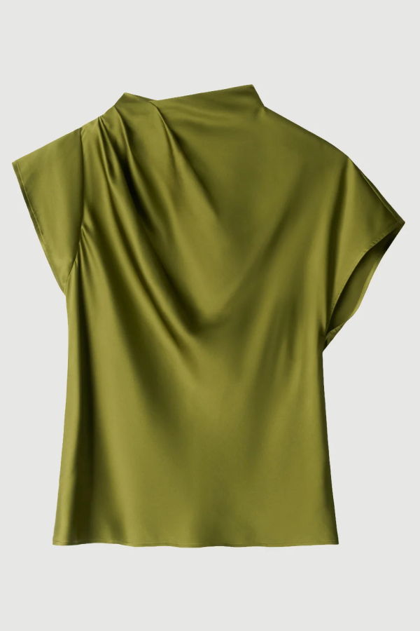 Staud Davina Silk Top - Green