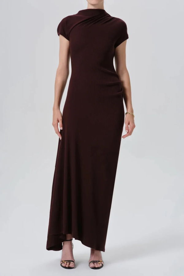 Citizens of Humanity Kira Sculptural Dress - Mahogany