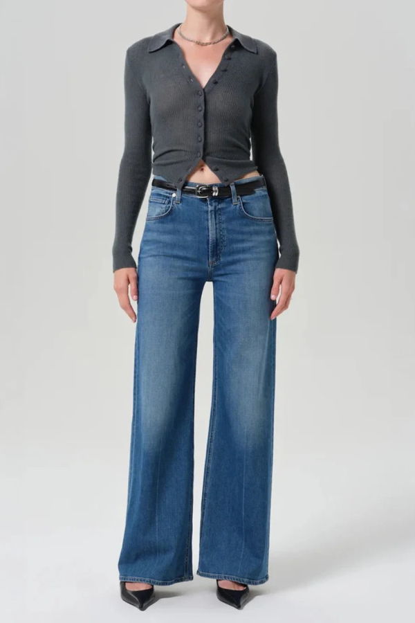 Citizens of Humanity Lyra Long Wide Leg Jean - Medium Wash Denim