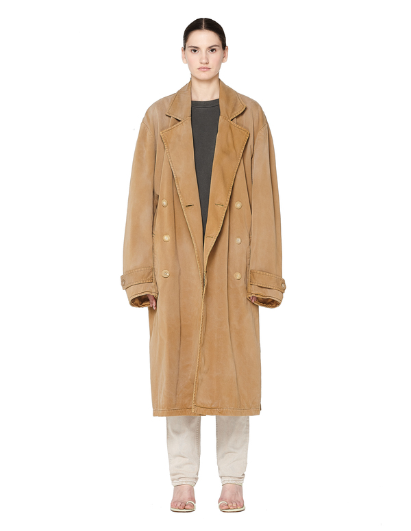 Yeezy Sand Cotton Oversized Trench Coat - Beige | Garmentory