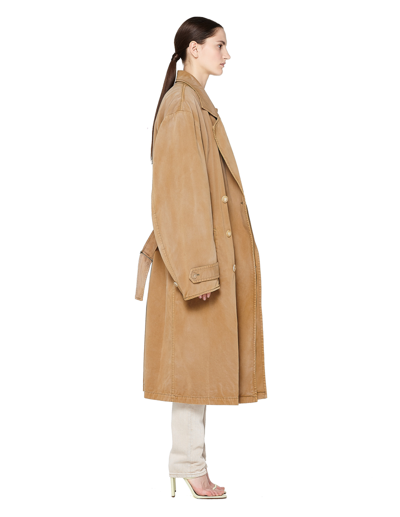 Yeezy Sand Cotton Oversized Trench Coat - Beige | Garmentory