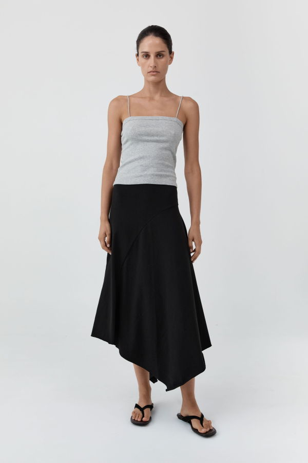 St. Agni Asymmetrical Drape Skirt