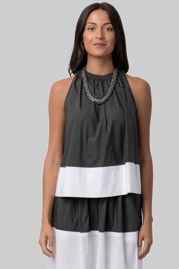 Proenza Schouler Esme Poplin Top - Willow/White