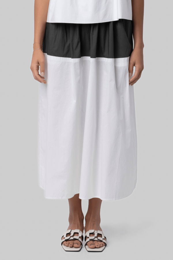 Proenza Schouler Nyla Poplin Skirt - Willow/White