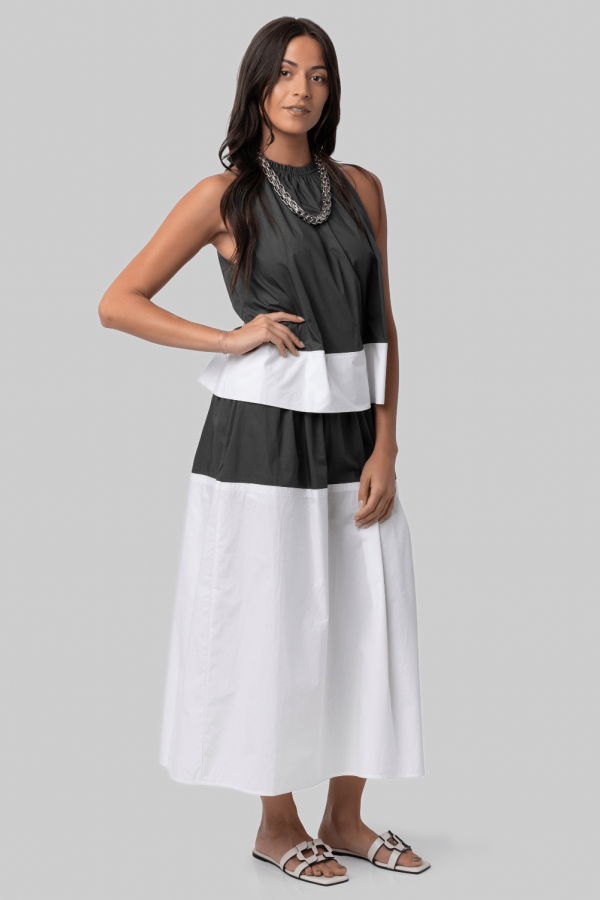 Proenza Schouler Nyla Poplin Skirt - Willow/White